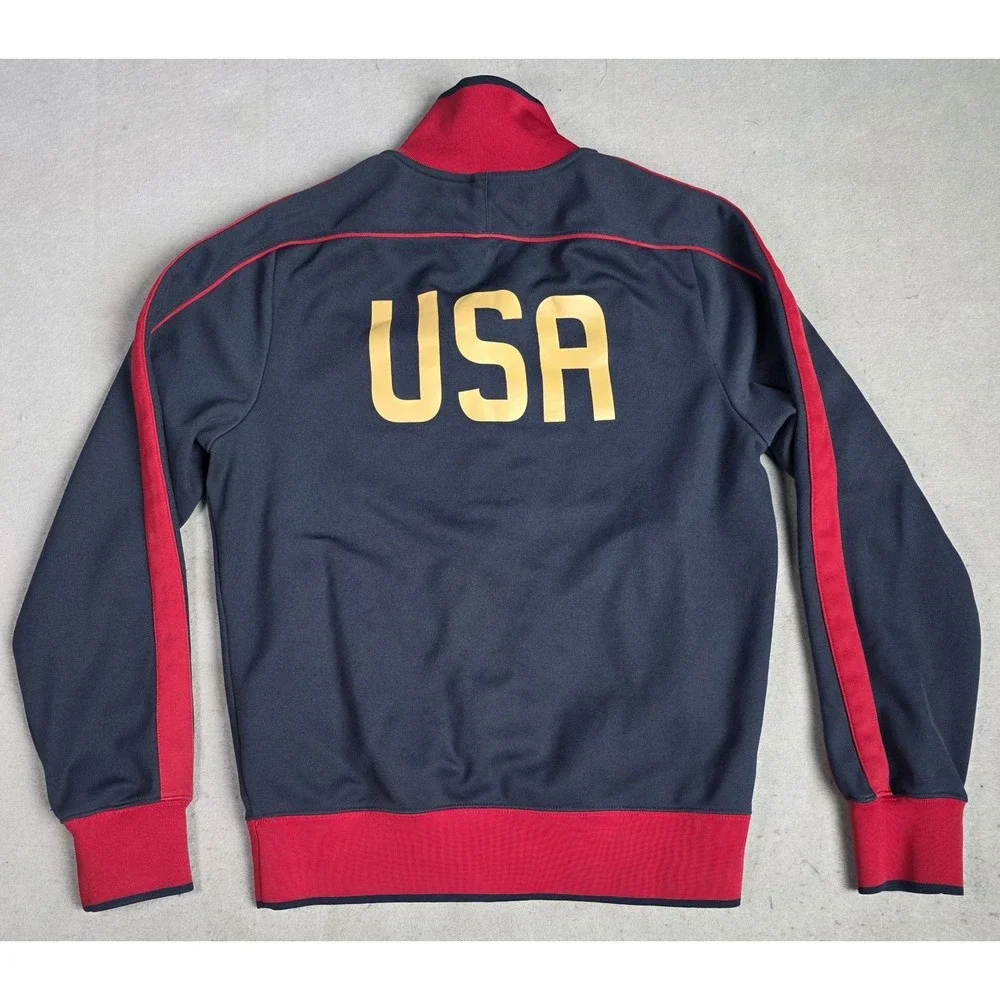USMNT USA Soccer Nike Full Zip Track Jacket SMALL Blue Red Gold Training